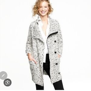 J. Crew Collection Black And White Long Cardigan Coat